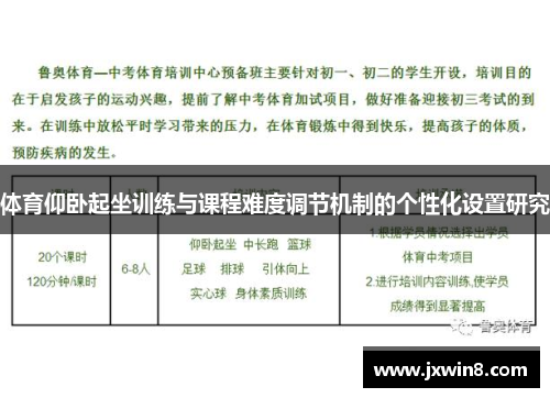 体育仰卧起坐训练与课程难度调节机制的个性化设置研究